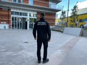 Security services guard patrolling in Vancouver