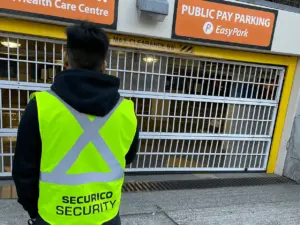 Vancouver security guard protecting parkade